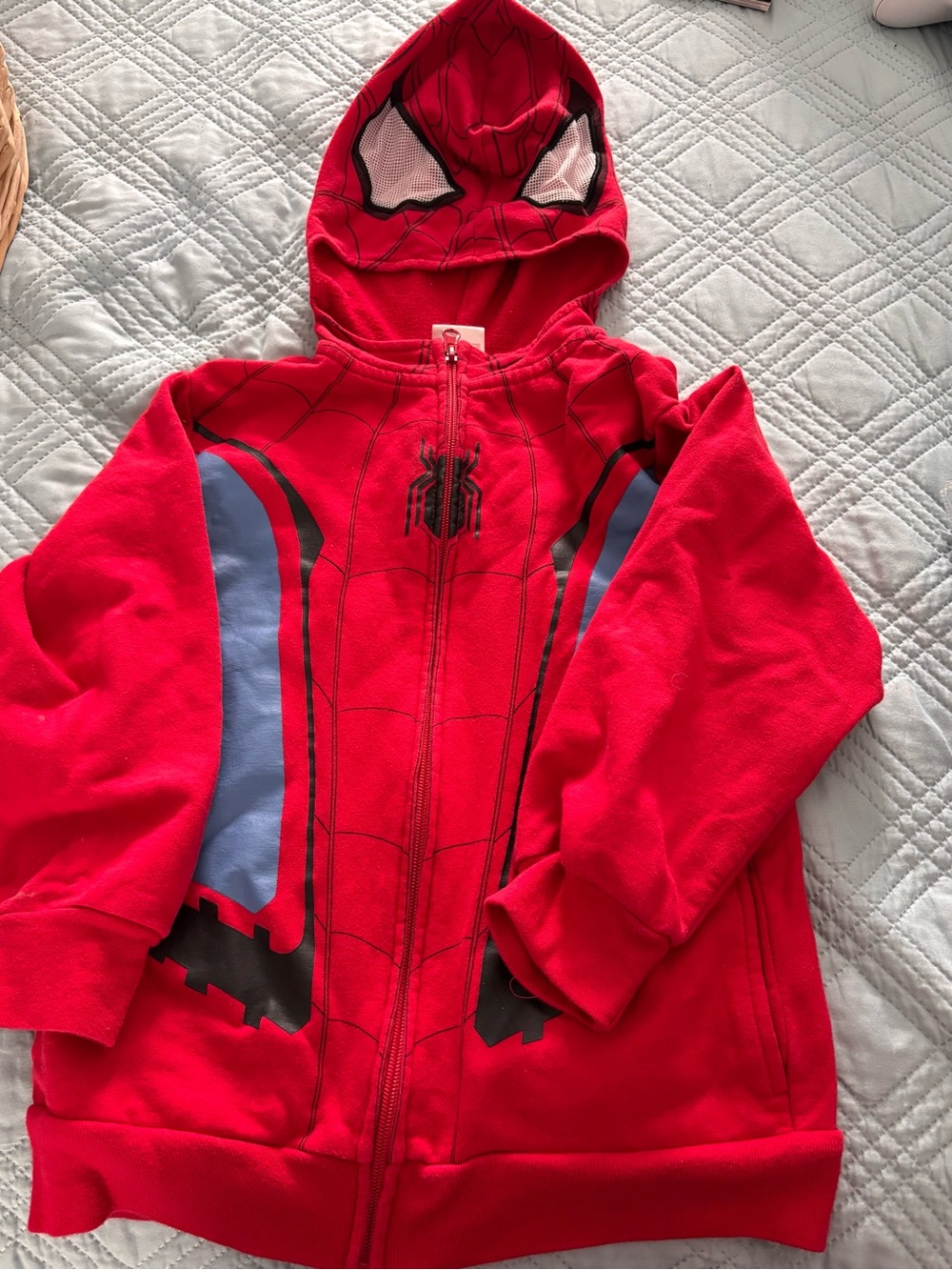 Marvel Red Spider-Man Hooded Zip Jacket with Black and Blue Accents
